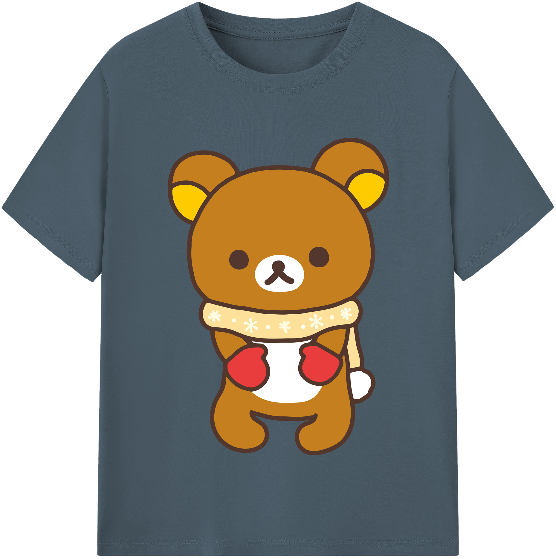 （画像用） リラックマ リラックマ キイロイトリ Rilakkuma Korilakkuma Kiiroitori 綿100％半袖Tシャツ（フロントプリント）